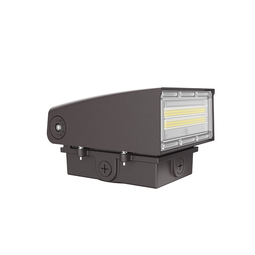 LONGVIEW | LED Adjustable Wall Pack | Adj Watt 40W/60W/80W/100W | 13000 Lumens | Adj CCT 3000K-4000K-5000K | 120-347Vac | Built-in Photocell | Bronze Housing | IP65 | UL & DLC Listed
