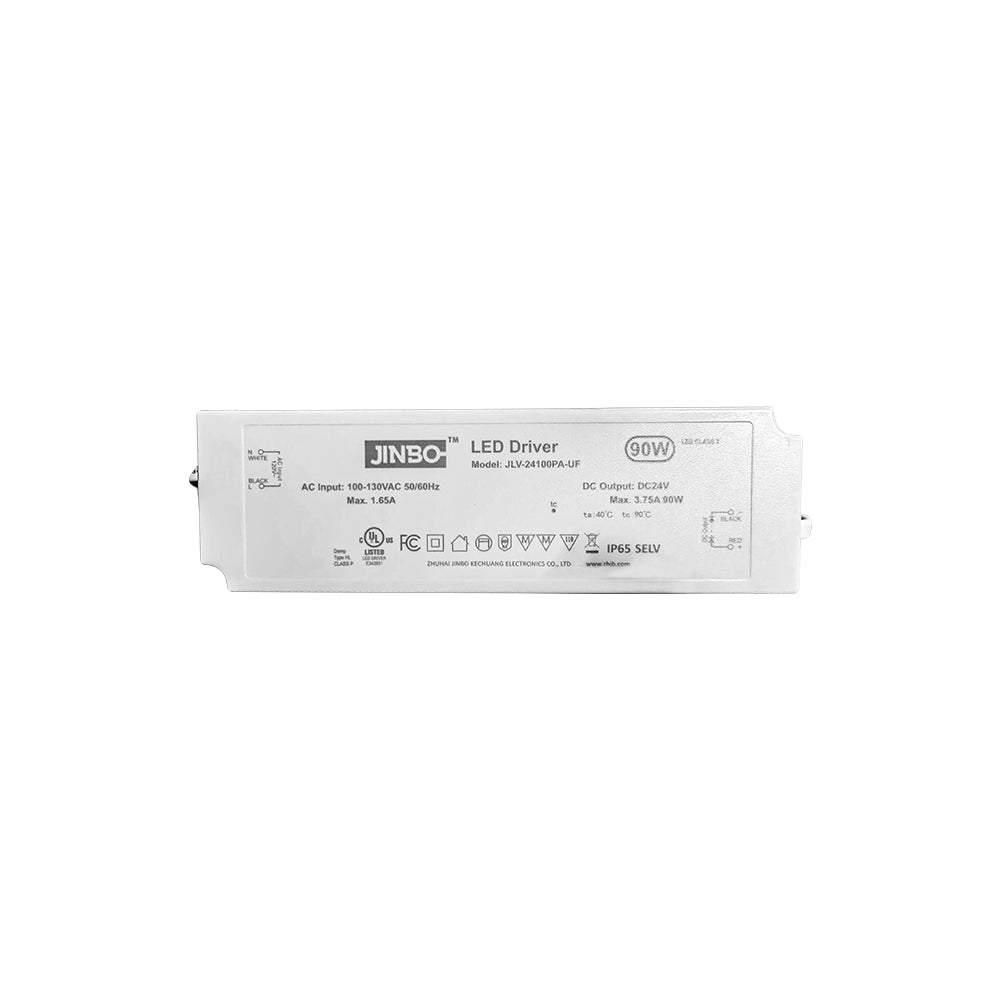 JINBO | LED Power Supply | 90 Watt | 24 Volt DC | IP65 | JLV-24060PA-U3 | 100V-130Vac | UL Listed