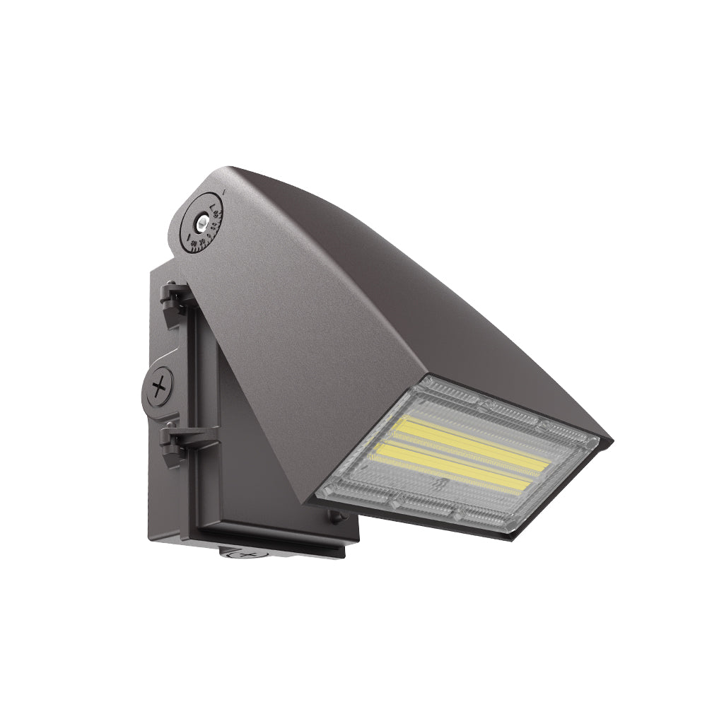 LONGVIEW | LED Adjustable Wall Pack | Adj Watt 40W/60W/80W/100W | 13000 Lumens | Adj CCT 3000K-4000K-5000K | 120-347Vac | Built-in Photocell | Bronze Housing | IP65 | UL & DLC Listed