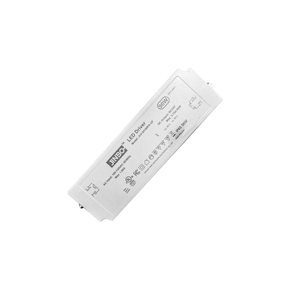 JINBO | LED Power Supply | 90 Watt | 24 Volt DC | IP65 | JLV-24060PA-U3 | 100V-130Vac | UL Listed