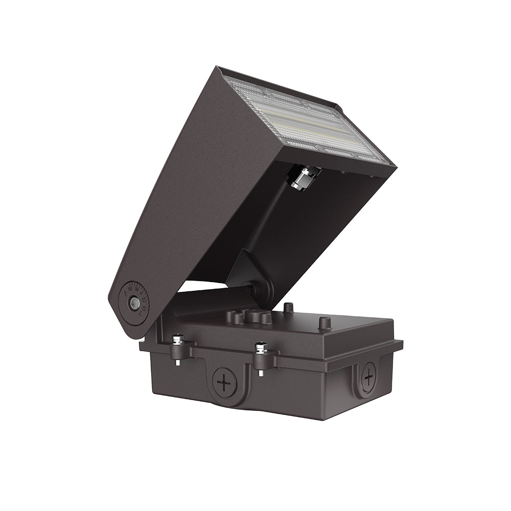 LONGVIEW | LED Adjustable Wall Pack | Adj Watt 40W/60W/80W/100W | 13000 Lumens | Adj CCT 3000K-4000K-5000K | 120-347Vac | Built-in Photocell | Bronze Housing | IP65 | UL & DLC Listed