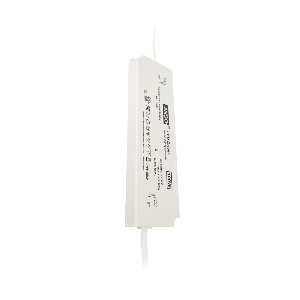 JINBO | LED Power Supply | 100 Watt | 12 Volt DC | IP65 | JLV-12100KA-US | 100 - 130Vac | UL Listed