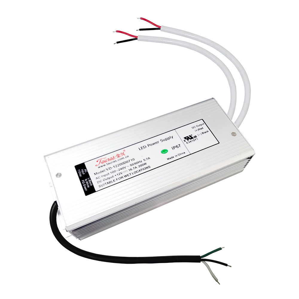 LED Power Supply | 200 Watt | 12 Volt DC | IP67 | VD-12200D00710 | UL Listed