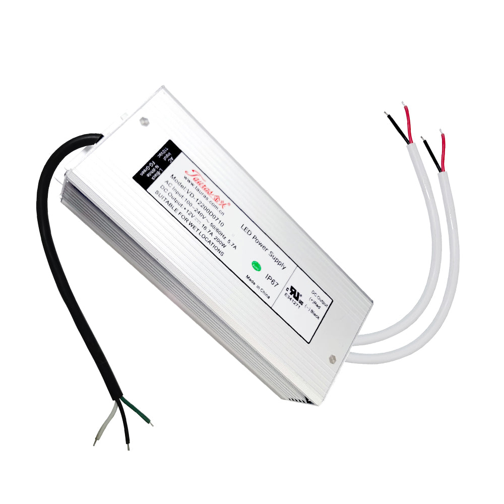 LED Power Supply | 200 Watt | 12 Volt DC | IP67 | VD-12200D00710 | UL Listed