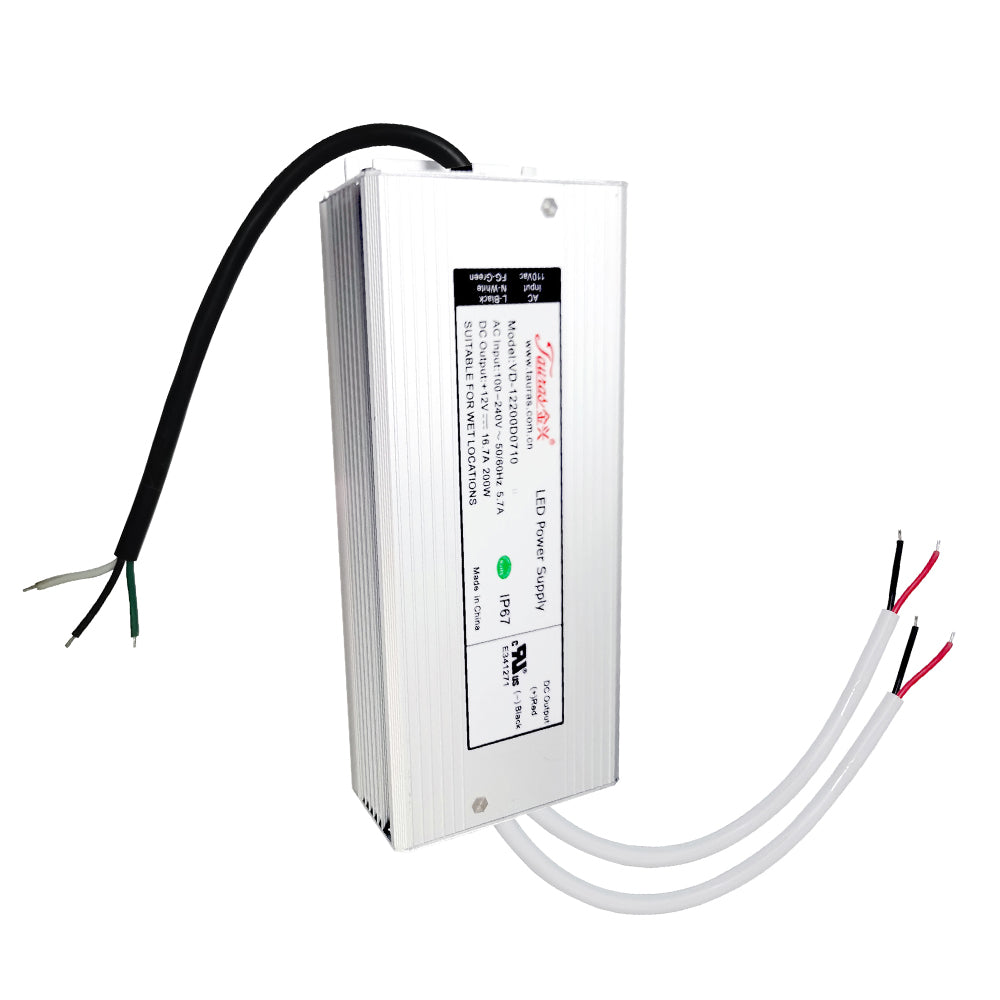 LED Power Supply | 200 Watt | 12 Volt DC | IP67 | VD-12200D00710 | UL Listed