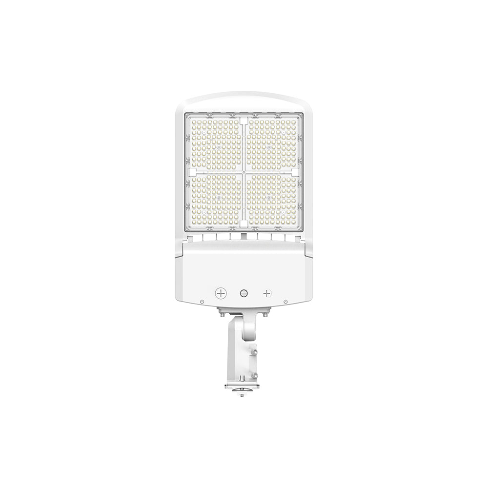 ZOHO 6th Gen | LED Area Light | Adj Wattage 200W/240W/300W | 49800 Lumens | Adj CCT 4000K/5000K/5700K | 120V-277V | Universal Bracket | White Housing | IP65 | UL & DLC Listed