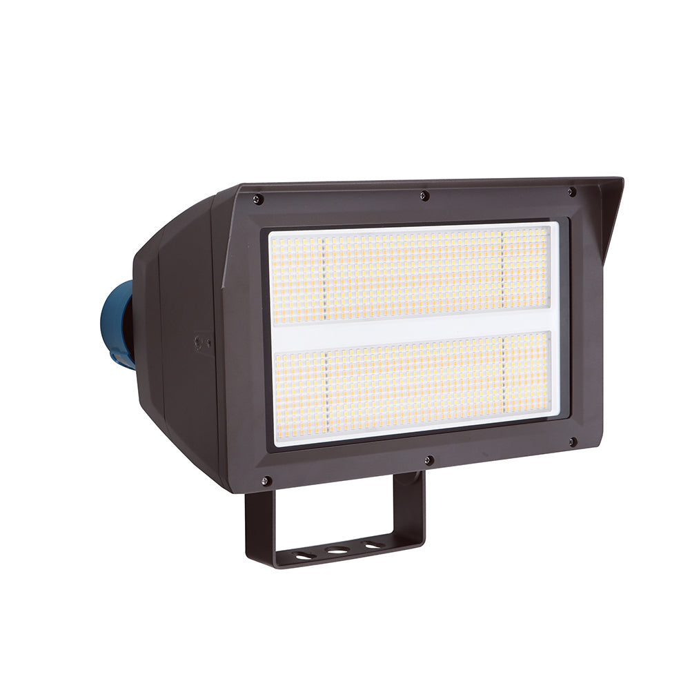 UNION | LED Flood Light | Adj Watt 200W/240W/300W | 45000 Lumens | 5000K | 120V-277V | Slip Fitter / Yoke Mount Included | Bronze Housing | IP65 | UL & DLC Listed