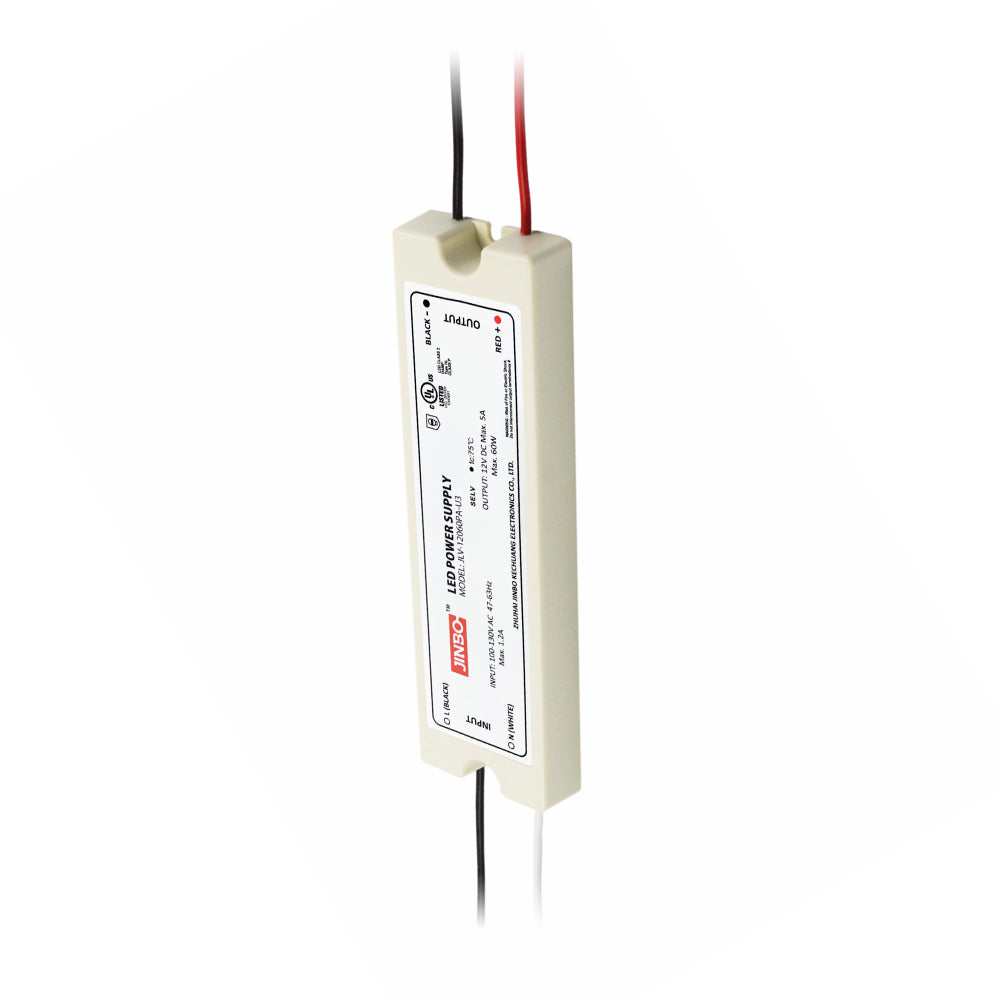 JINBO | LED Power Supply | 60 Watt | 12 Volt DC | IP65 | JLV-12060PA-U3 | UL Listed