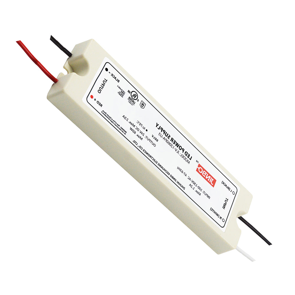 JINBO | LED Power Supply | 60 Watt | 24 Volt DC | IP65 | JLV-24060PA-U3 | UL Listed