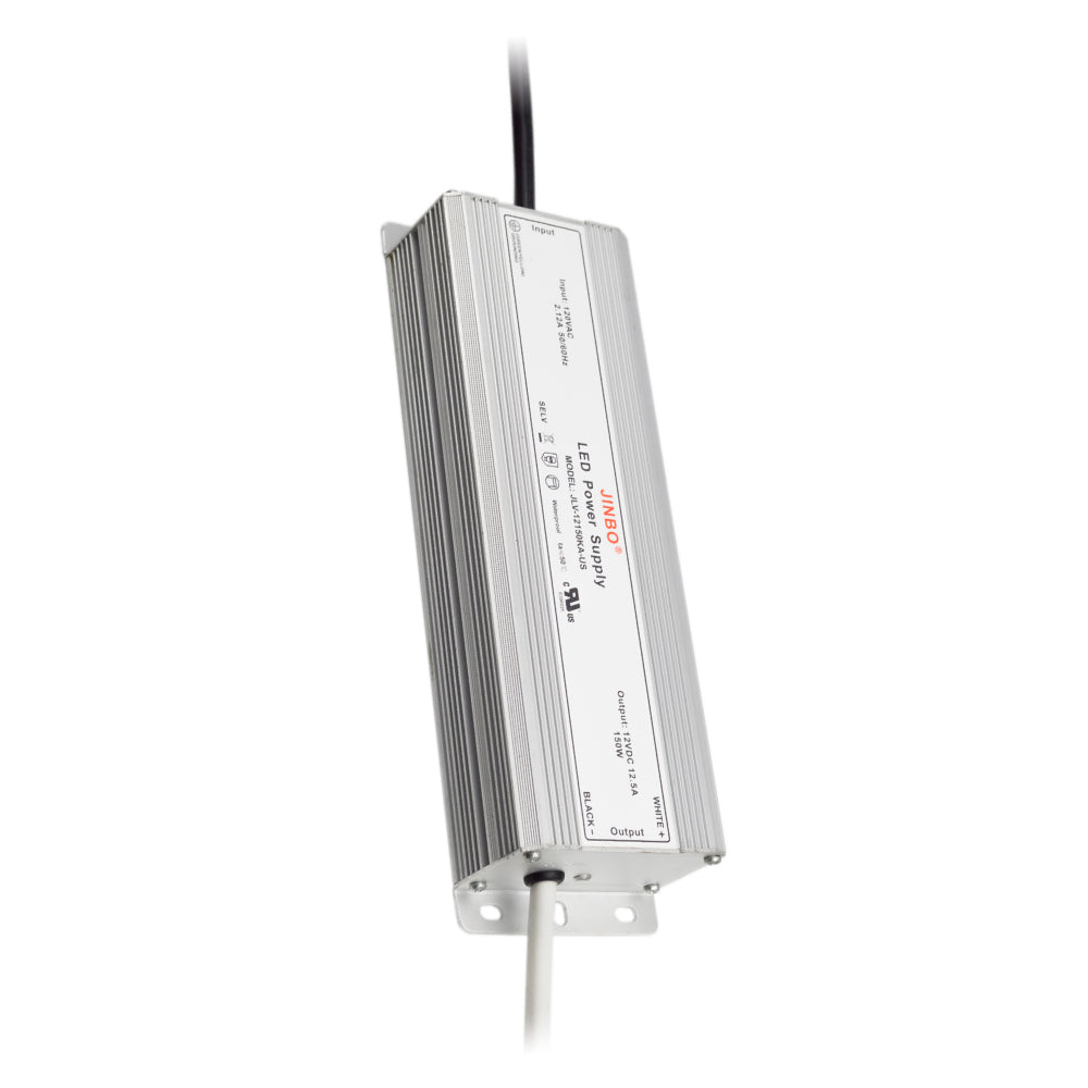 JINBO | LED Power Supply | 150 Watt | 12 Volt DC | IP67 | JLV-12150KA-US | UL Listed