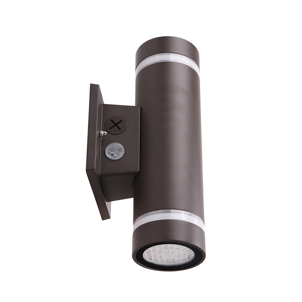 NOME | LED Up & Down Wall Sconce | Adj Watt 10W/20W/30W | 3150 Lumens | Adj CCT 3000K/ 4000K/ 5000K | 120-277V | Built-In-Photocell | Bronze Housing | IP65 | UL & DLC Listed