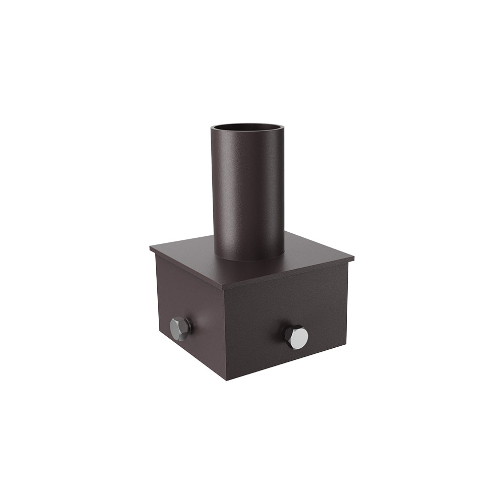 Square Pole Mount | 2-3/8” O.D Tenon | Tenon Mount | 5” Pole Square Adaptor | Bronze Housing