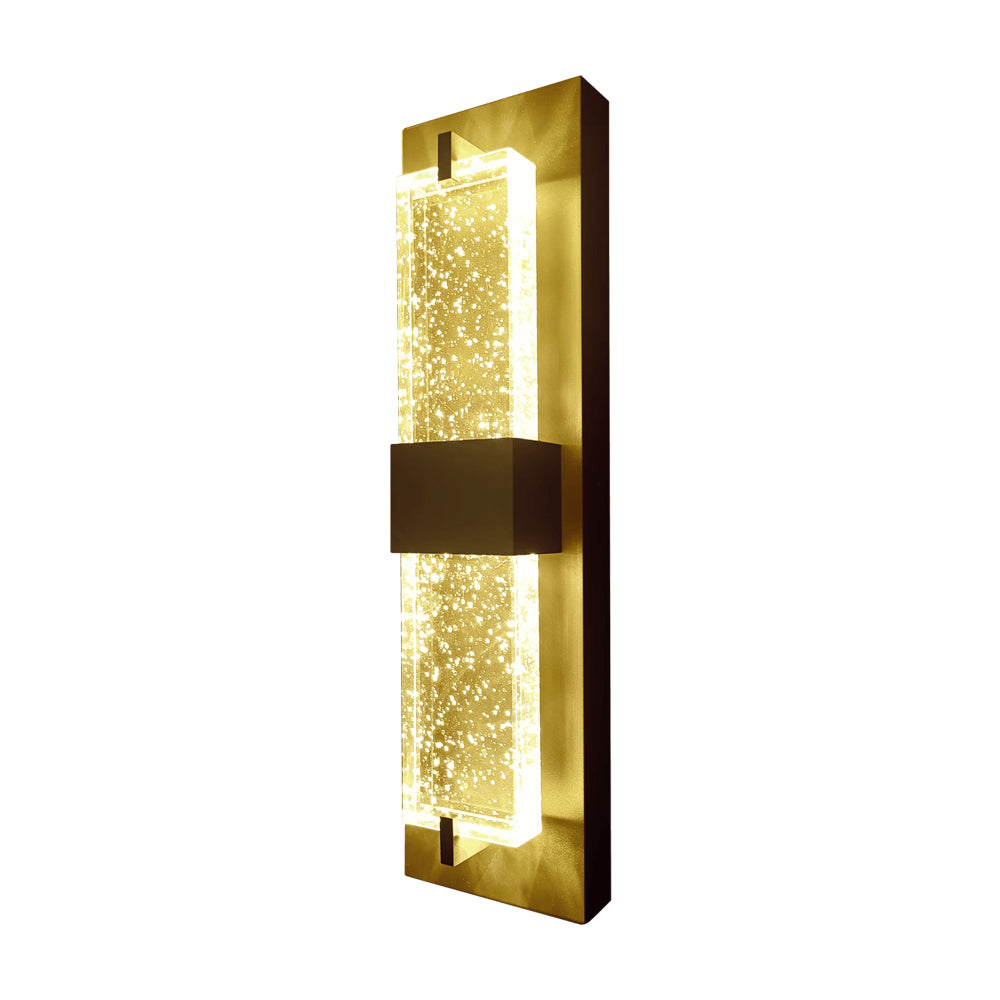 ARC | LED Crystal Wall Sconce | 20 Watt | 800 Lumens | Adj CCT 2700K-3000K-3500K-4000K-5000K | 120V | 18 inch | Aluminum, Metal & Crystal Glass | IP65 | ETL Listed