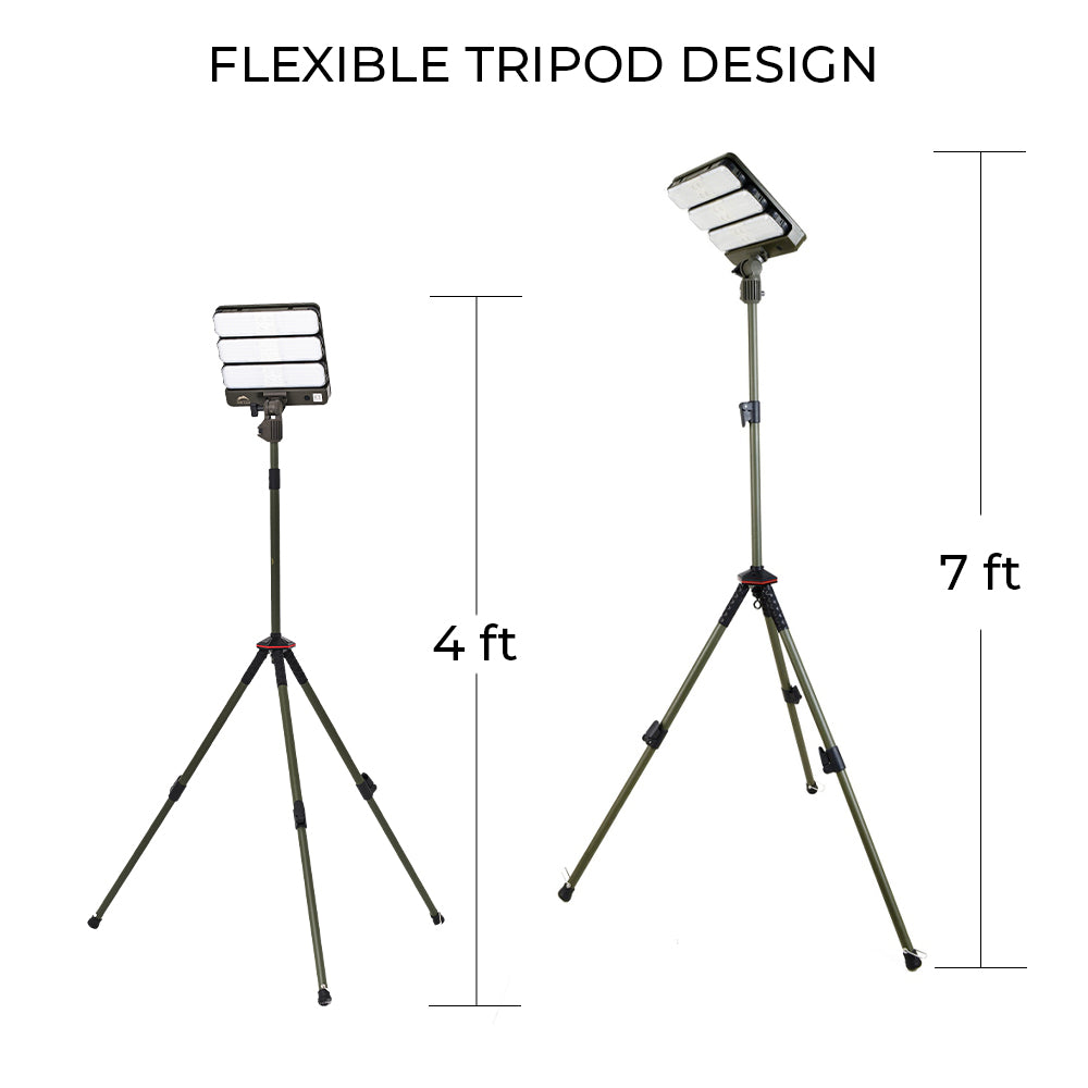 SUN TRACK | Solar Flexible Tripod Design Light | 9 Watt | 3500 Lumens | Multiple Combination Modes | Flame-retardant ABS | IP44 | Height 4 to 7 Feet