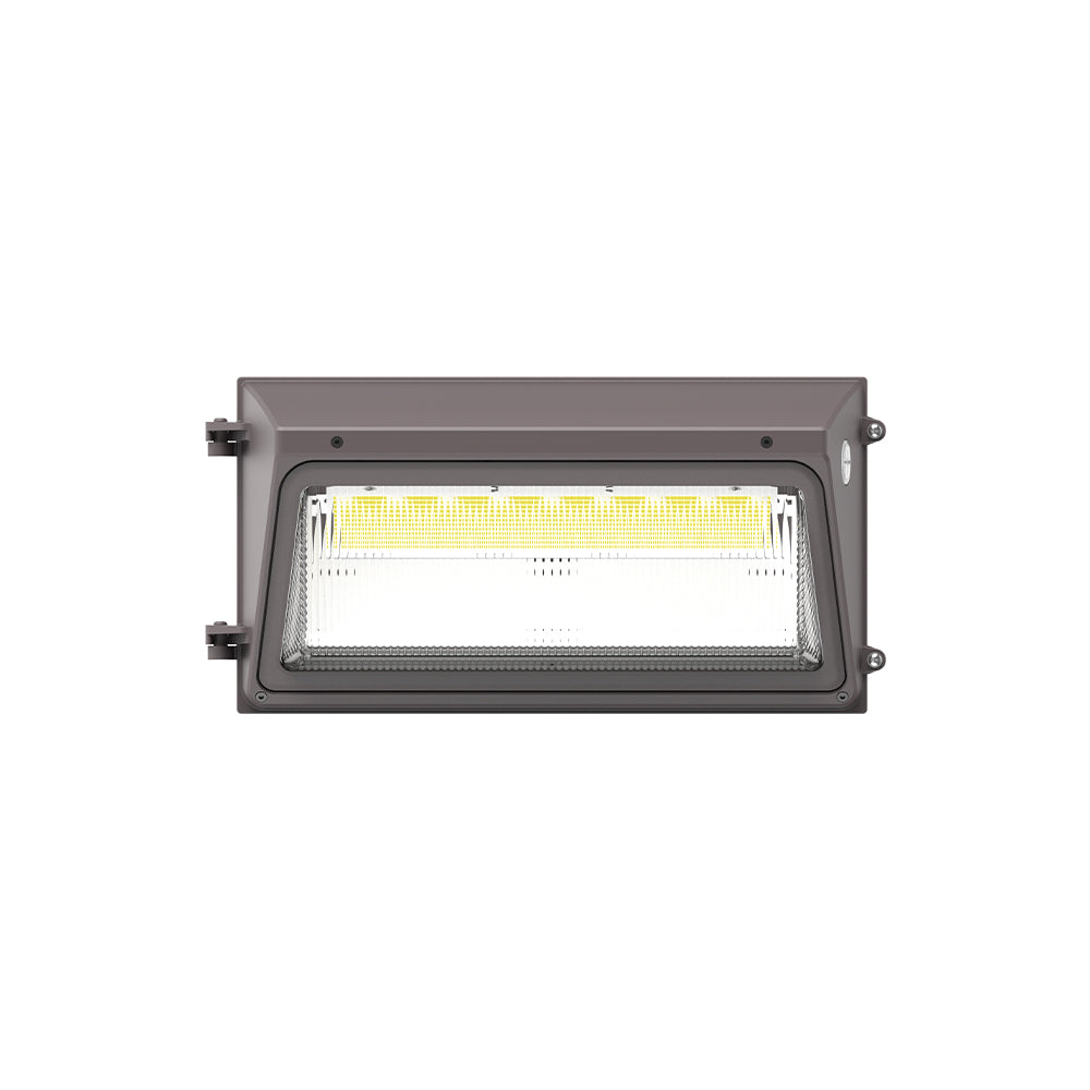 FORTE | LED Wall Pack | Adj Watt 80W/100W/120W/150W | 22500 Lumens | Adj CCT 3000K/4000K/5000K | 120-277Vac | Built In Photocell | Bronze Housing | IP65 | UL & DLC Listed