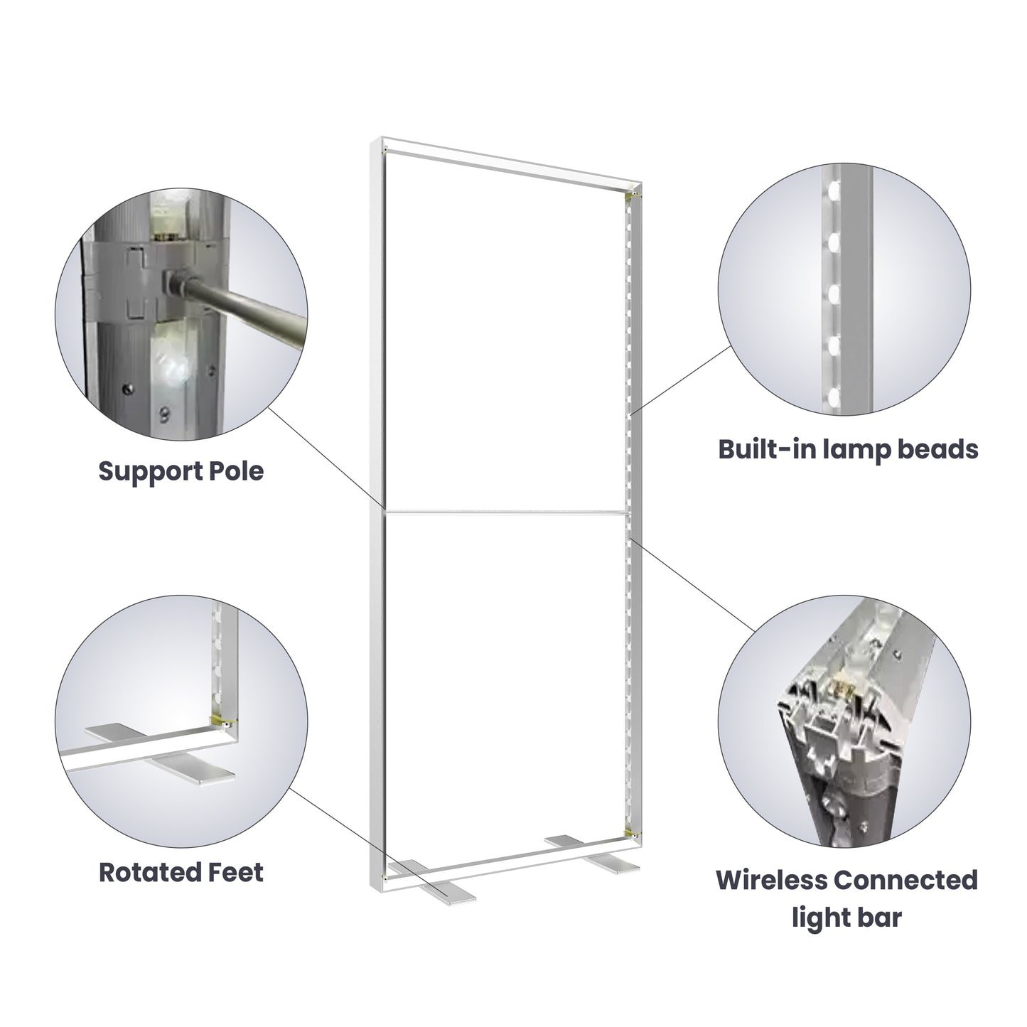 Beyond Light Box | Double-Sided (Graphic Package) | Foldable Magnetic Frame Design | Built-In LEDs | 3.3ft x 7.87ft Display | 3.15 inch Wide | Adapter 1 PC 120W