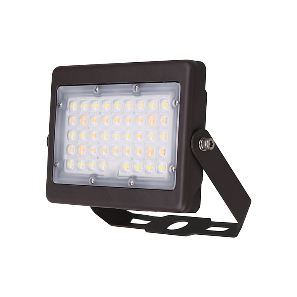 ATLAS 2nd Gen | LED Flood Light | 50 Watt | 6800 Lumens | Adjustable CCT 3000K-4000K-5000K | 120-277V | U Shaped Bracket | Bronze Housing | IP65 | UL & DLC Listed