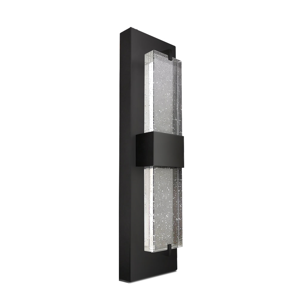 LIRA | LED Crystal Wall Sconce | 20 Watt | 800 Lumens | Adj CCT 2700K-3000K-3500K-4000K-5000K | 120V | 16 inch | Aluminum, Metal & Crystal Glass | IP65 | ETL Listed