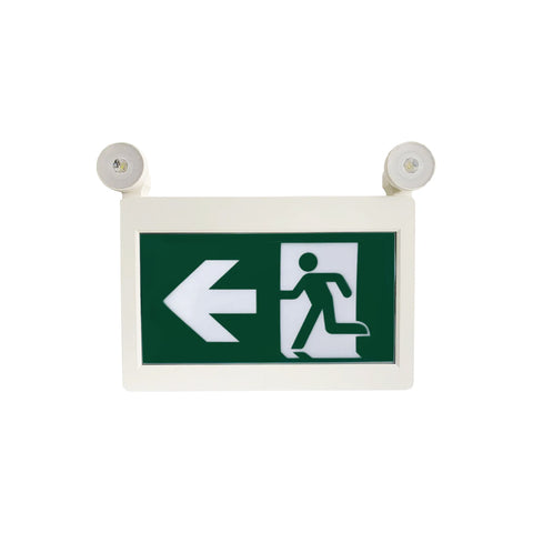 H3 | LED Running Man Combo Exit Sign | 4 Watt | 6000K | Green | 120-347V | 3.6V 1000mAh Ni-Cd Battery | Single & Double Face | UL Listed