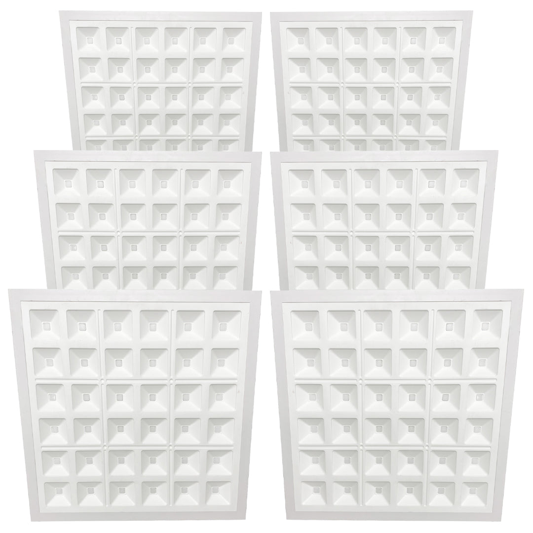 PIXEL SQUARE |LED Designer Troffers | 40 Watt | 5000 Lumens | 4000K | 100V-277V | 2X2 | ETL Listed | Pack of 6