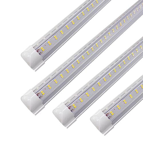 YONAH | LED Linkable Integrated Tube | 90 Watt | 12600 Lumens | 5000K | 100V-277V | 8' | Clear Lens | ETL Listed | Pack of 4