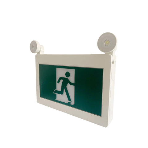 H3 | LED Running Man Combo Safety Exit Sign | 4W | 6000-7000K | Green | 120-347V | 3.6V 1000mAh Ni-Cd Battery | Single & Double Face | UL Listed | Pack of 2 - Beyond LED Technology