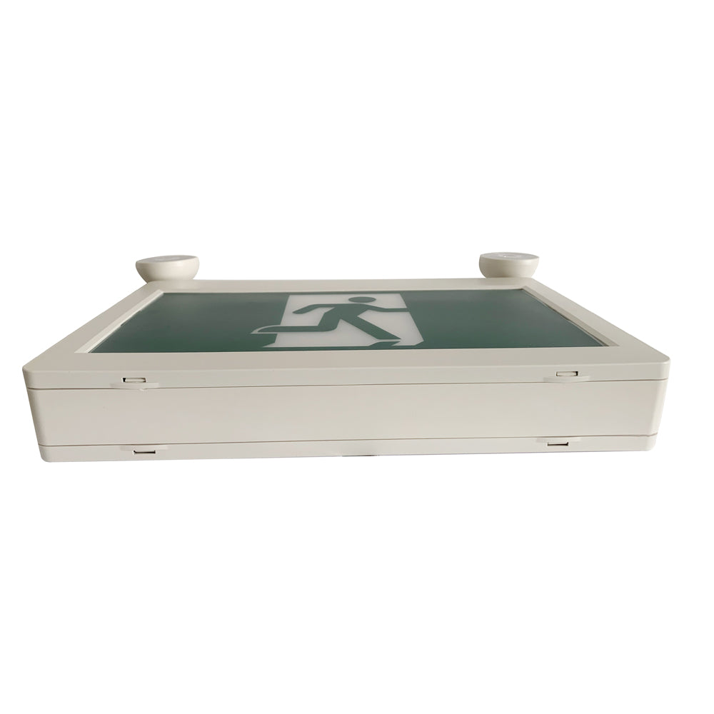 H3 | LED Running Man Combo Safety Exit Sign | 4W | 6000-7000K | Green | 120-347V | 3.6V 1000mAh Ni-Cd Battery | Single & Double Face | UL Listed | Pack of 2 - Beyond LED Technology