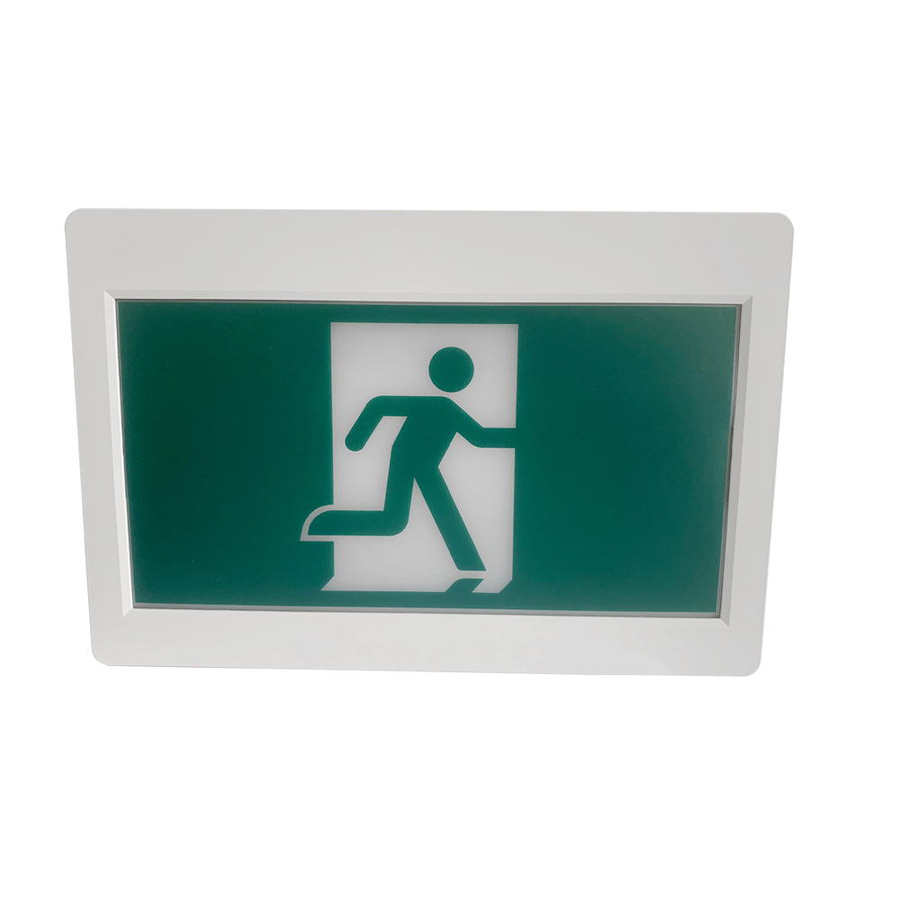 H3 | LED Running Man Safety Exit Sign | 3.5W | 6000-7000K | Green | 120-347V | 3.6V 1000mAh Ni-Cd Battery | Single & Double Face | UL Listed | Pack of 2 - Beyond LED Technology
