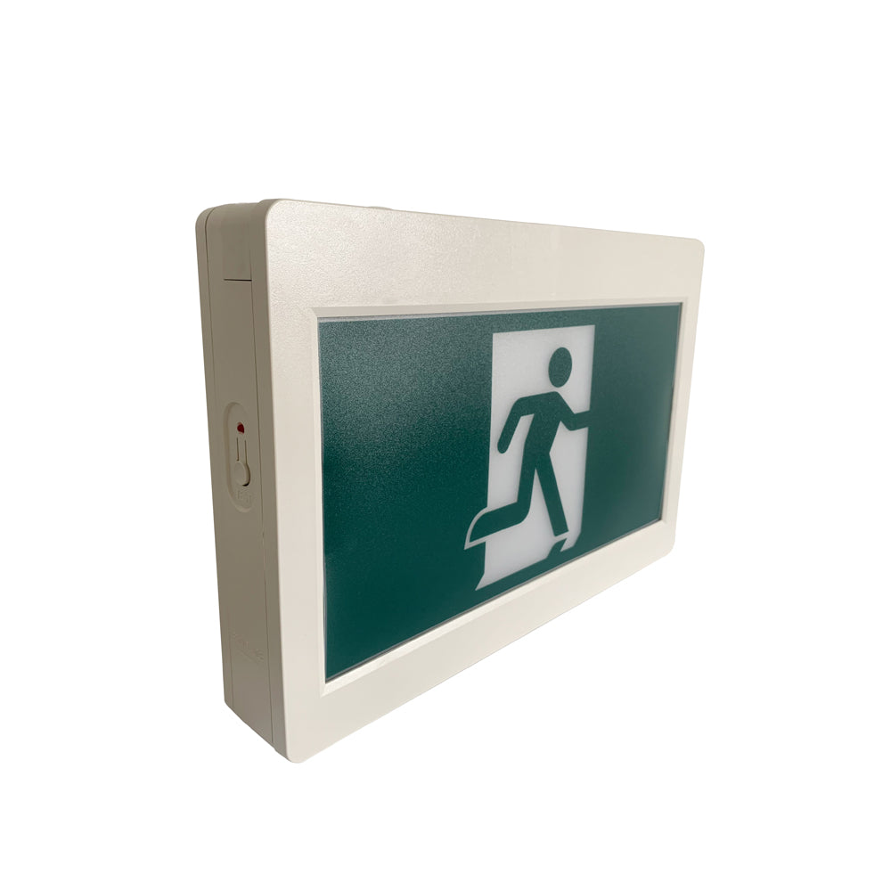 H3 | LED Running Man Safety Exit Sign | 3.5W | 6000-7000K | Green | 120-347V | 3.6V 1000mAh Ni-Cd Battery | Single & Double Face | UL Listed | Pack of 2 - Beyond LED Technology