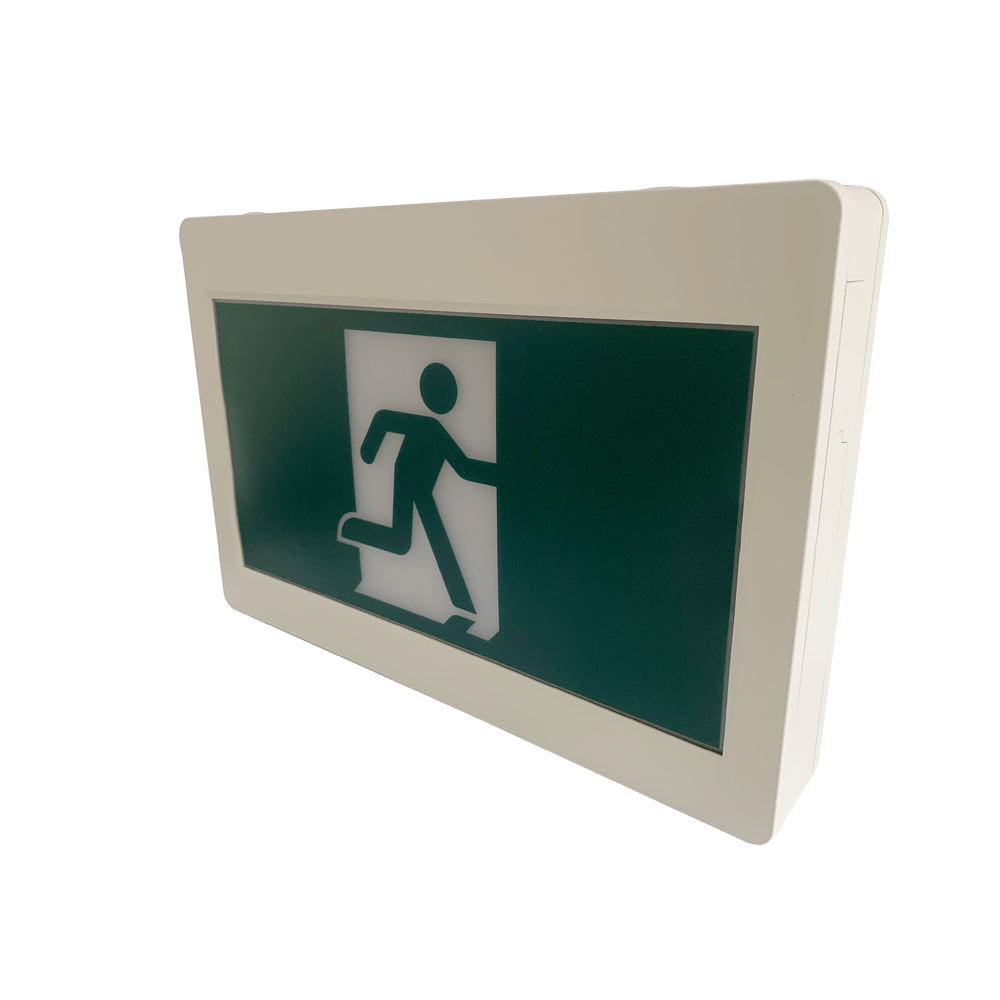 H3 | LED Running Man Safety Exit Sign | 3.5W | 6000-7000K | Green | 120-347V | 3.6V 1000mAh Ni-Cd Battery | Single & Double Face | UL Listed | Pack of 2 - Beyond LED Technology