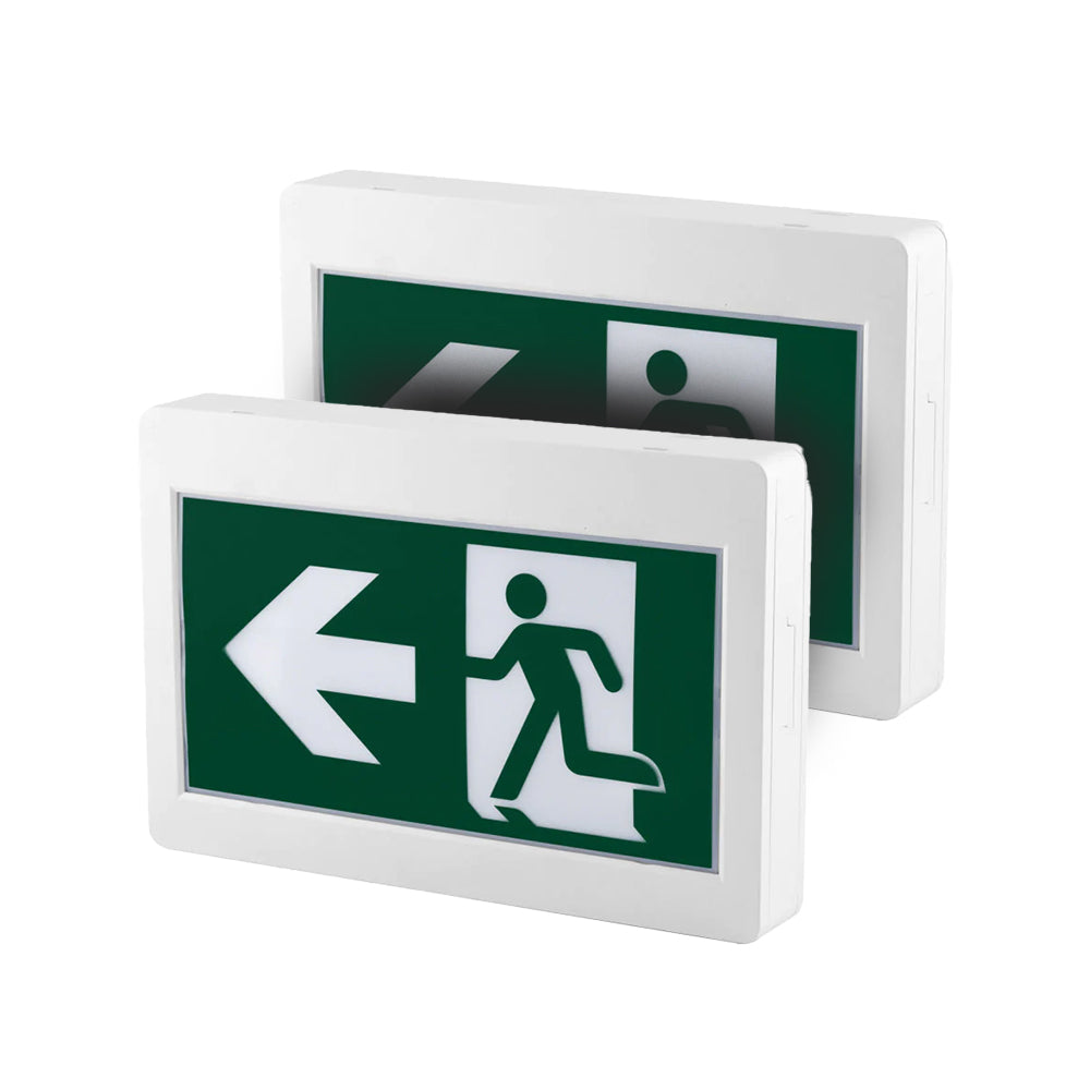 H3 | LED Running Man Safety Exit Sign | 3.5W | 6000-7000K | Green | 120-347V | 3.6V 1000mAh Ni-Cd Battery | Single & Double Face | UL Listed | Pack of 2 - Beyond LED Technology