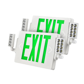 H3 | LED Combo Safety Exit Sign | 1.3W | Green | 120-277V | 3.6V Ni-MH Battery | Single & Double Face | UL Listed | Pack of 2 - Beyond LED Technology