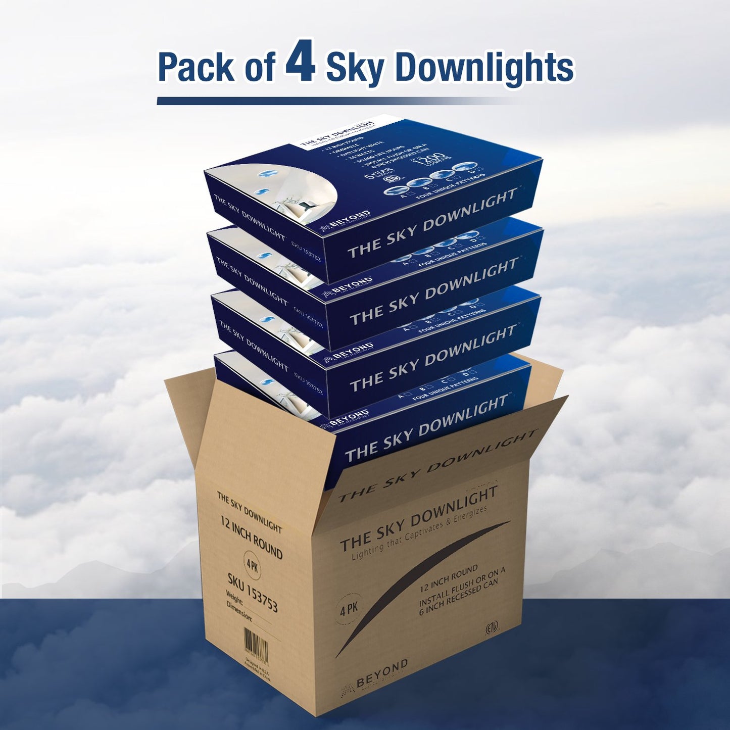 THE SKY DOWNLIGHT | 12 Inch Round | Pack of 4
