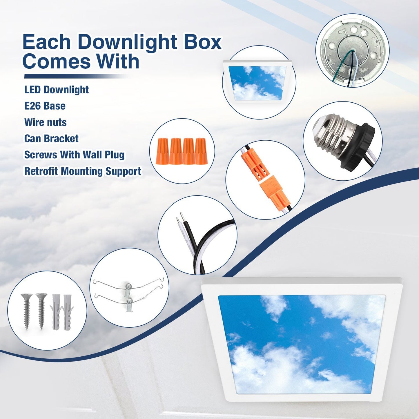 THE SKY DOWNLIGHT | 12 Inch Square | Pack of 4