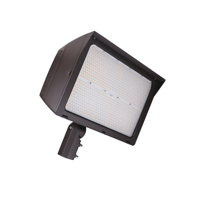 UNION | LED Flood Light | Adj Watt 300W/400W/500W | 72500 Lumens | Adj CCT 3000K/4000K/5000K | 120-277Vac | Slip Fitter / Yoke Mount / U-Bracket Included | Bronze Housing | IP65 | UL & DLC Listed