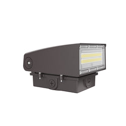 LONGVIEW | LED Adjustable Wall Pack | Adj Watt 40W/60W/80W/100W | 13000 Lumens | Adj CCT 3000K-4000K-5000K | 120-347Vac | Built-in Photocell | Bronze Housing | IP65 | UL Listed