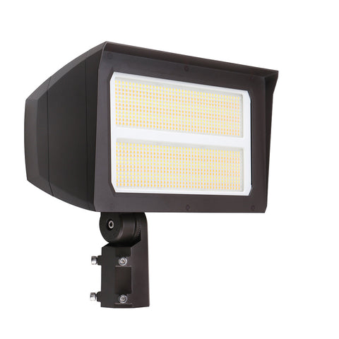 UNION | LED Flood Light | Adj Watt 120W/150W/200W | 29000 Lumens | CCT 5000K | 120V-277V | Slip Fitter / Yoke Mount Included | Bronze Housing | IP65 | UL & DLC Listed