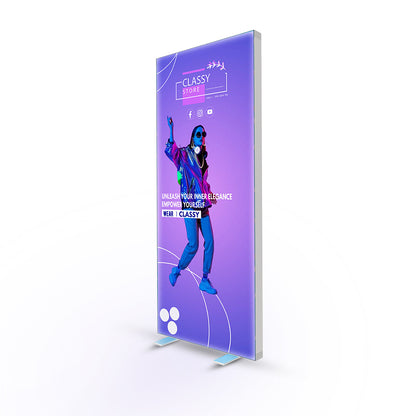 Beyond Light Box | Double-Sided (Graphic Package) | Foldable Magnetic Frame Design | Built-In LEDs | 3.3ft x 7.87ft Display | 3.15 inch Wide | Adapter 1 PC 120W
