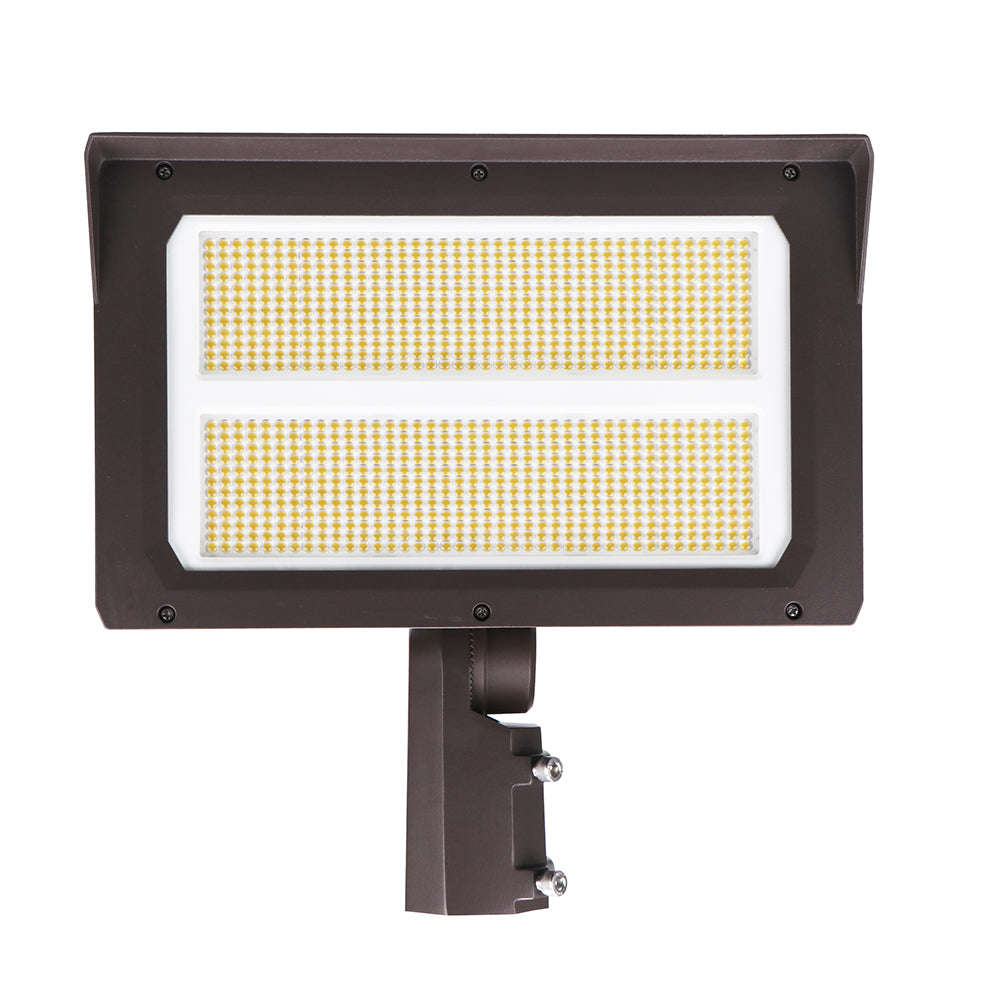 UNION | LED Flood Light | Adj Watt 120W/150W/200W | 29000 Lumens | CCT 5000K | 120V-277V | Slip Fitter / Yoke Mount Included | Bronze Housing | IP65 | UL & DLC Listed