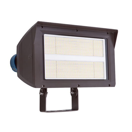 UNION | LED Flood Light | Adj Watt 120W/150W/200W | 30000 Lumens | CCT 5000K | 120V-277V | Slip Fitter / Yoke Mount Included | Bronze Housing | IP65 | UL & DLC Listed