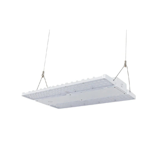 LOYA 2nd Gen | LED Linear High Bay | Adj Watt 240W-270W-310W | 46810 Lumens | Adj CCT 4000K-5000K | 277-480Vac | White Housing | UL & DLC Listed