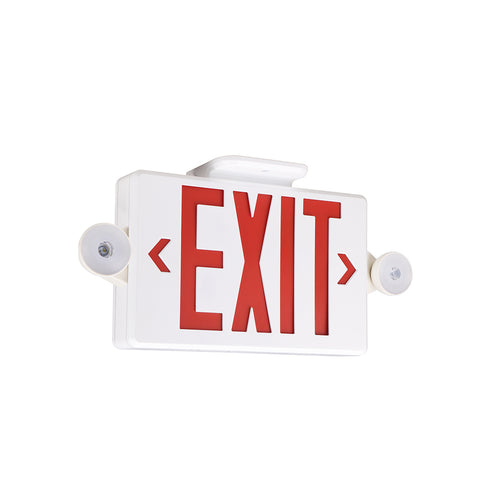 H6 | LED Dual Head Exit & Safety Sign | 2 x 2 Watt | Switchable Color Lens | Red & Green | 5000K | 120-277Vac | 3.6V 1000mAH Battery | UL Listed