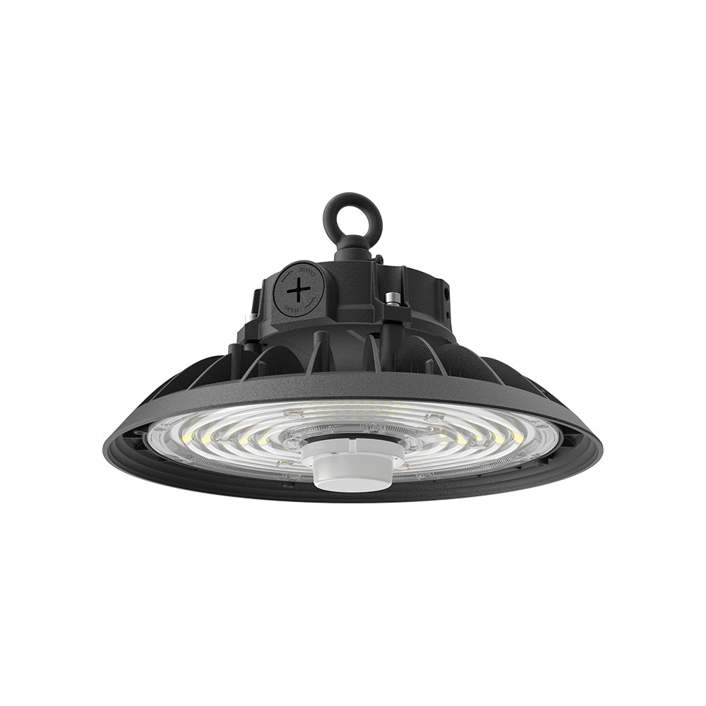 TAHOE | LED UFO High Bay | Adj Watt 100W/125W/150W | 24750 Lumens | Adj CCT 4000K/5000K/5700K | 120-277Vac | Black Housing | IP65 | UL & DLC Listed