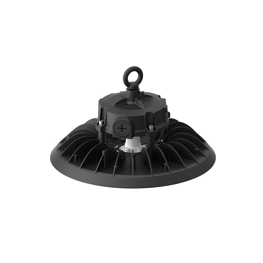 TAHOE | LED UFO High Bay | Adj Watt 100W/125W/150W | 24750 Lumens | Adj CCT 4000K/5000K/5700K | 120-277Vac | Black Housing | IP65 | UL & DLC Listed