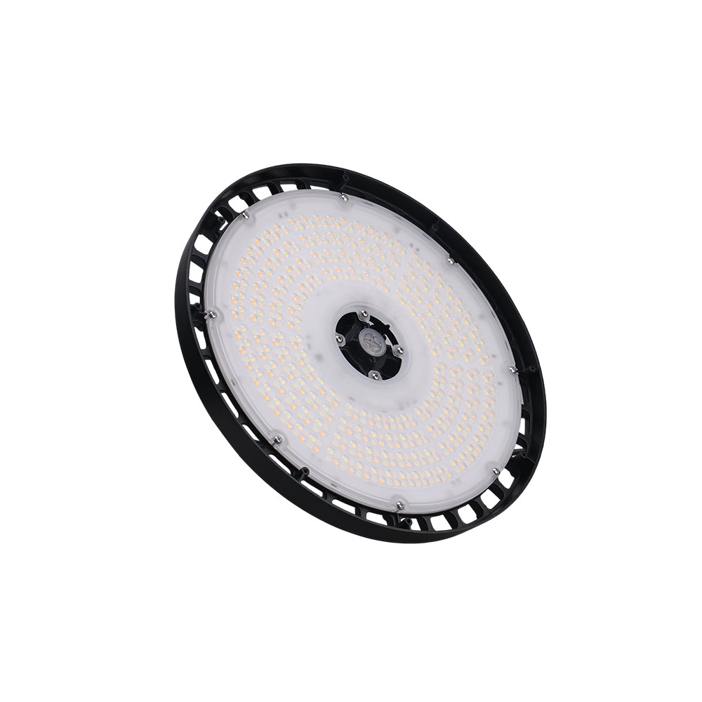 BEYONDBEAM | LED UFO High Bay | Adj Watt 100W/120W/150W | 23285 Lumens | Adj CCT 3K-4K-5K | 120-277V | Adj Beam Angle 60°/80°/100° | O-Hook Mount Included | IP65 | UL & DLC Listed