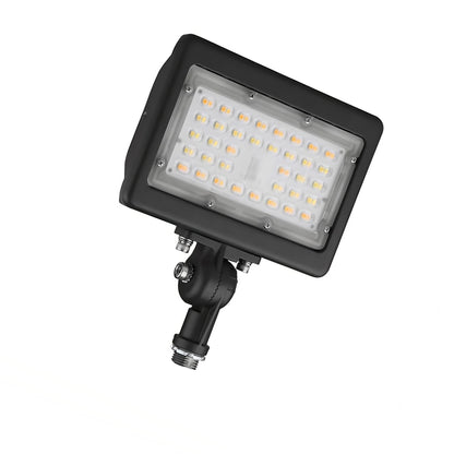 ZOHO | LED Flood Light | 30 Watt | 3819 Lumens | 5000K | 100V-277V | Knuckle Mount | Black Housing | IP65 | UL & DLC Listed