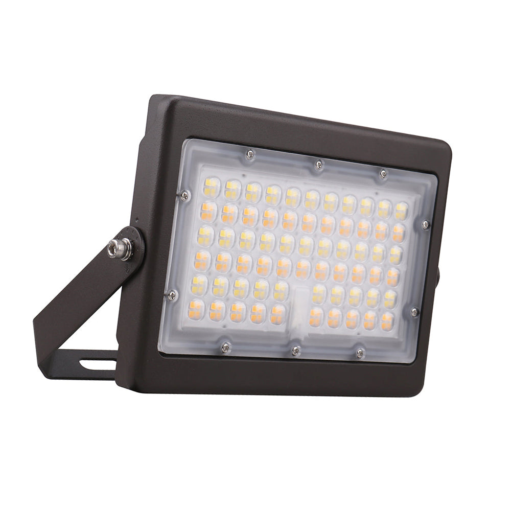 ATLAS 2nd Gen | LED Flood Light | 50 Watt | 6800 Lumens | Adjustable CCT 3000K-4000K-5000K | 120-277V | U Shaped Bracket | Bronze Housing | IP65 | UL & DLC Listed