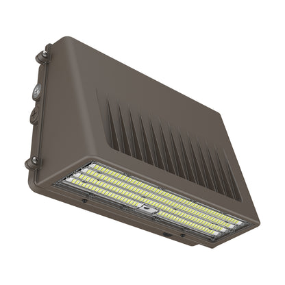 BRIGHTON | LED Wall Pack | Adj Watt 45W/63W/90W | 13500 Lumens | Adj CCT 3000K-4000K-5000K | 120-277Vac | Bronze Housing | IP65 | UL & DLC Listed