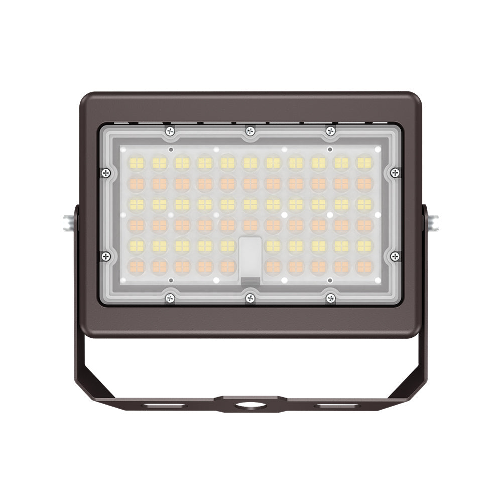 ATLAS 2nd Gen | LED Flood Light | 50 Watt | 6800 Lumens | Adjustable CCT 3000K-4000K-5000K | 120-277V | U Shaped Bracket | Bronze Housing | IP65 | UL & DLC Listed