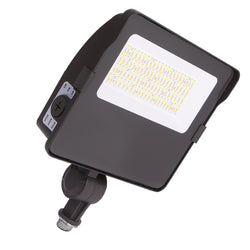 MENTUM | LED Flood Light | Adj Wattage 36W/50W/63W | 10080 Lumens | Adjustable CCT 3000K-4000K-5000K | 120-277V | Knuckle Mount | Bronze Housing | IP65 | UL & DLC Listed